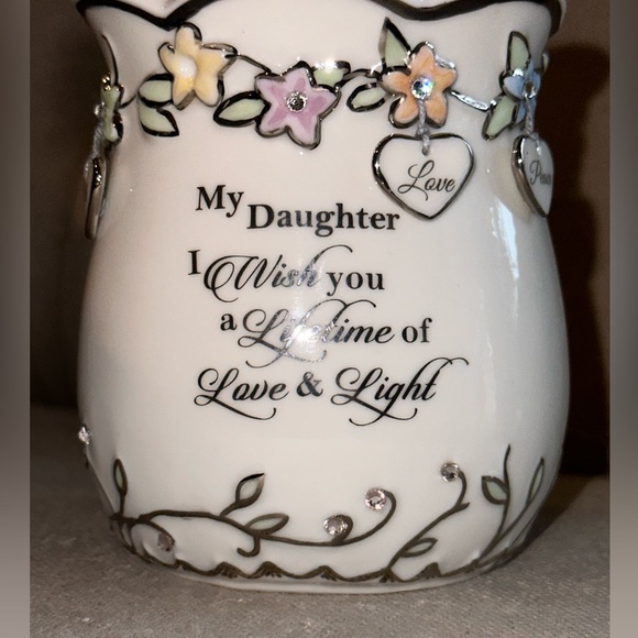 "My Daughter, I Wish You" Porcelain Candleholder Limited-edition Heirloom’s - Picture 3 of 13